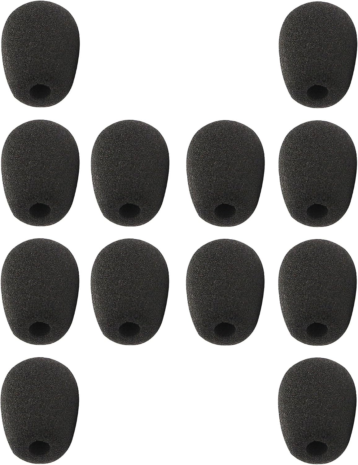 12 Pack Headset Microphone Windscreen Foam Cover Lapel Pop Filter