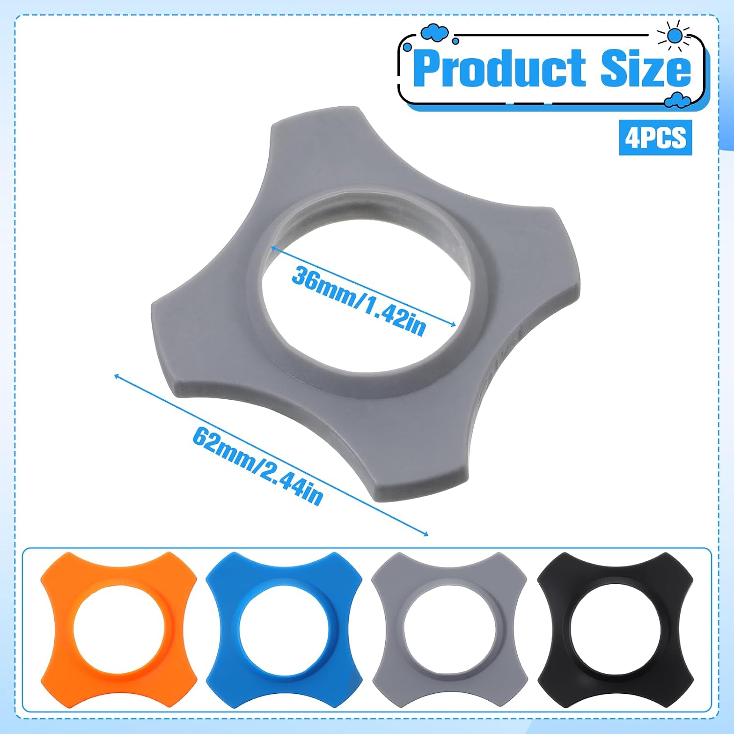 4 Pack Microphone Color Bands Microphone Protection Rings Microphones Accessories Reusable Anti Rolling Silico - view 2