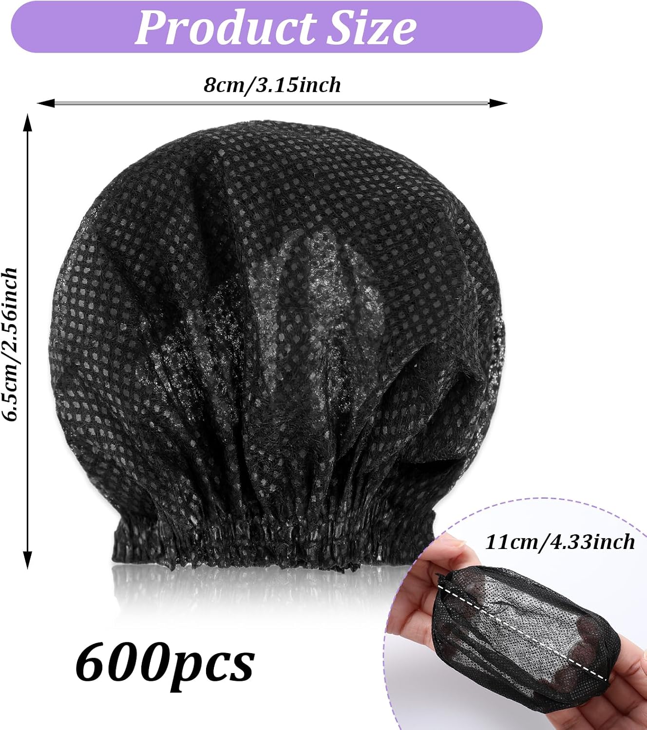600Pcs Disposable Microphone Covers, Black Non-Woven Mic Covers with Elastic Band, Hygienic Windscreen Protect - view 2