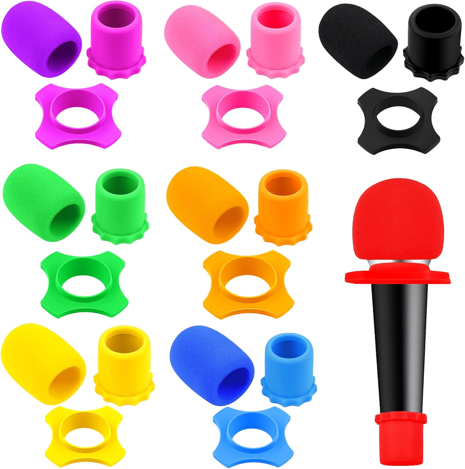 Flutesan 8 Set Microphone Cover Foam Mic Cover Microphone Windscreen Shakeproof Wireless Handheld