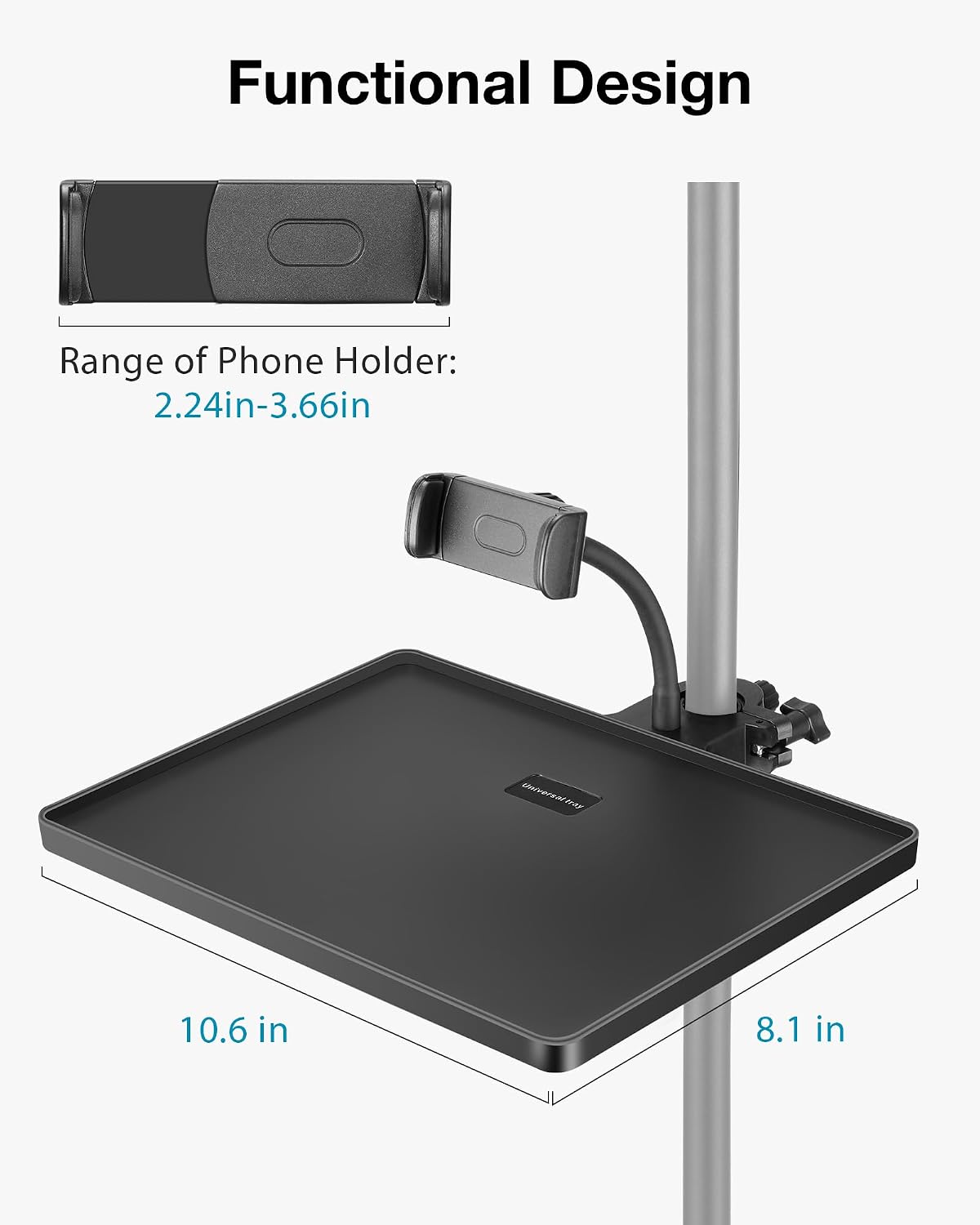 InnoGear Mic Stand Tray Clip On Music Stand Tray for Microphone Stand - view 2