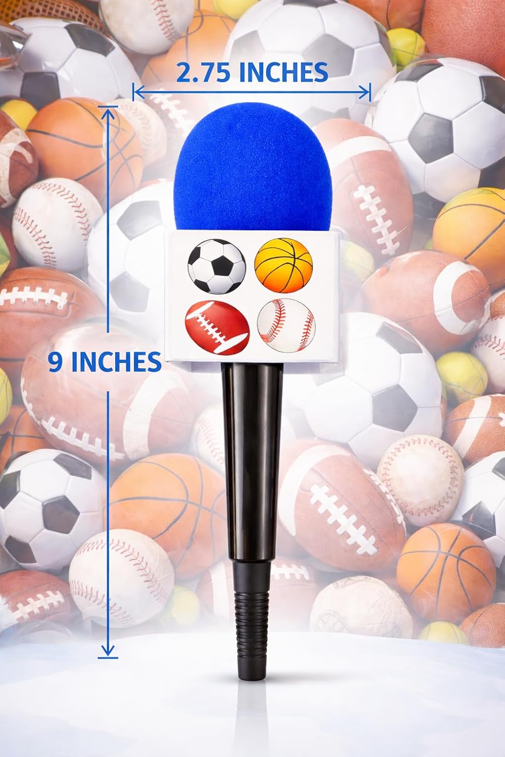 Sports Anchor Microphone | Broadcast Mic Prop | Sports News Reporter Microphones | Fake Microphone Props | Spo - view 2