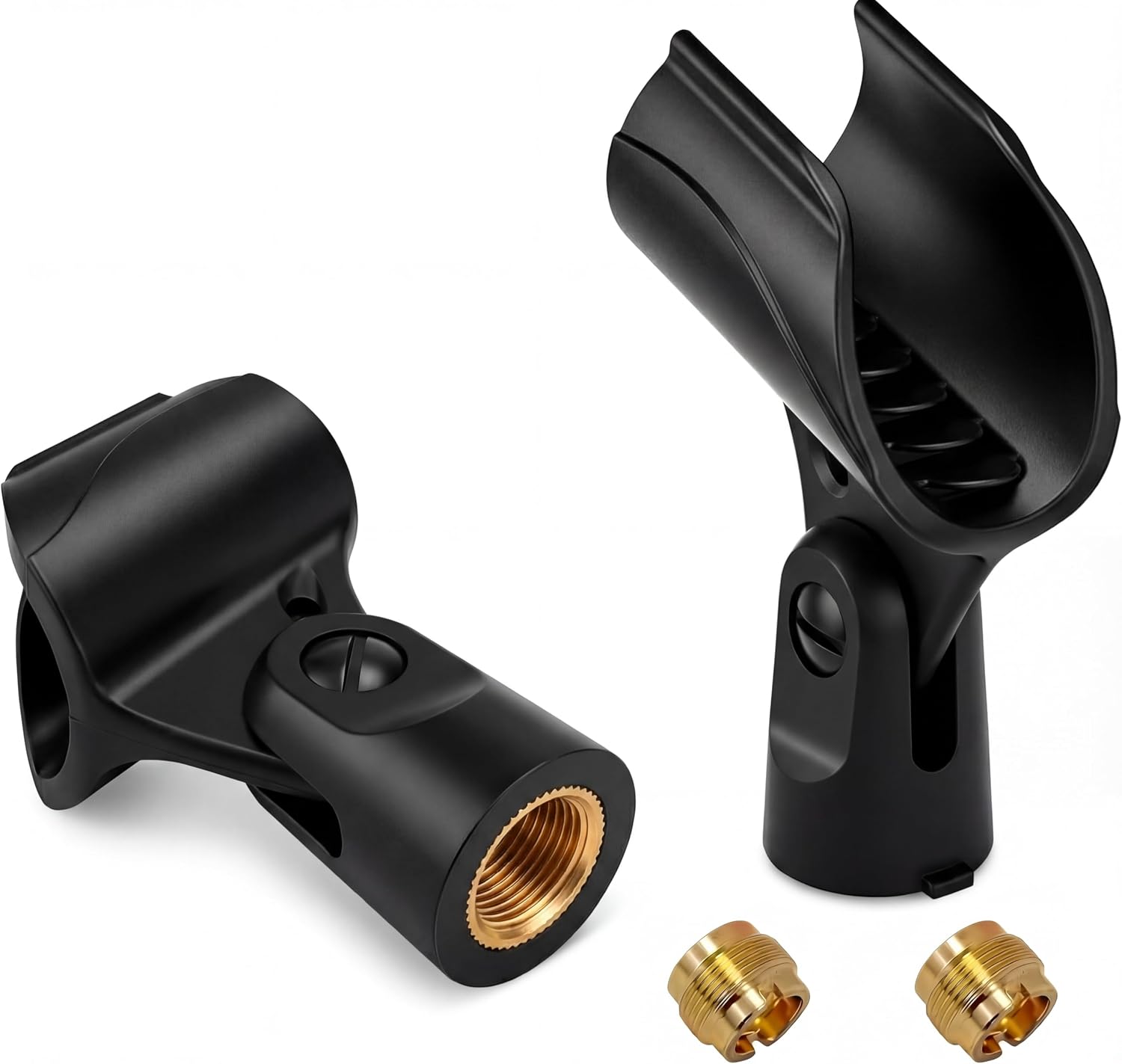 Universal Microphone Clip Holder, Comes with 5/8″ Male to 3/8″ Female Screw Adapter Suitable for Handheld Micr