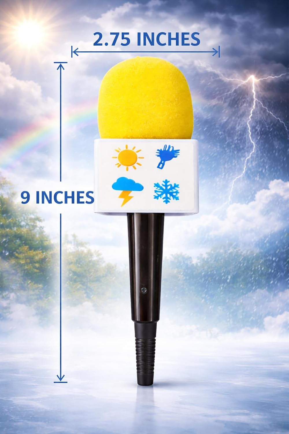 Weather Anchor Microphone | TV Weather Mic Prop | Weatherman Reporter Microphones | Fake Microphone Props | St - view 2